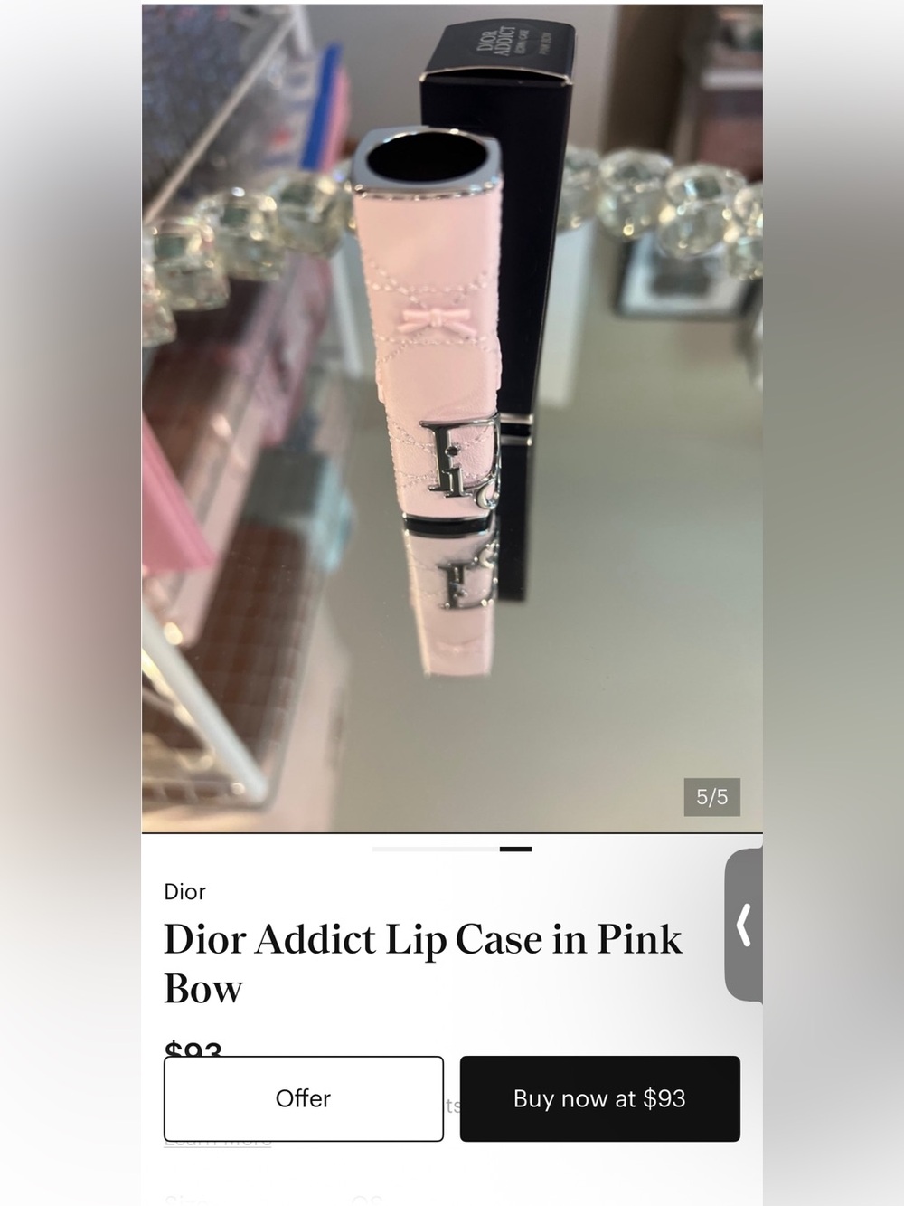 ✨LIMITED EDITION~Dior Addict Lipstick Case Pink Bow Cannage NIB SOLD OUT ✨ - Picture 4 of 8